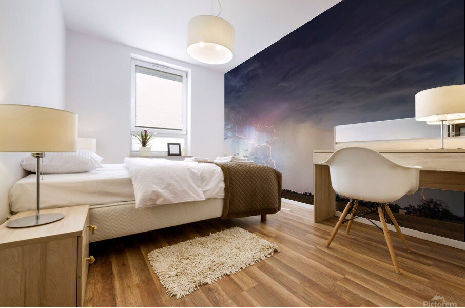 Lightning On the Prairie Homestead Mural print