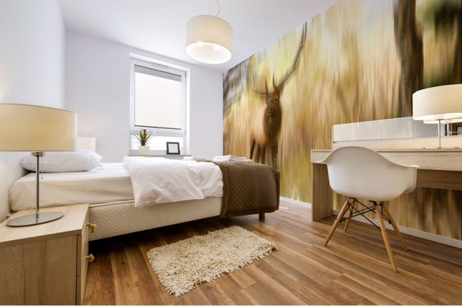 Bull Elk Forest Dreaming Mural print