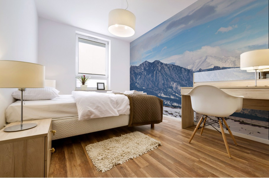 Flatirons Longs Peak Winter Panorama Mural print