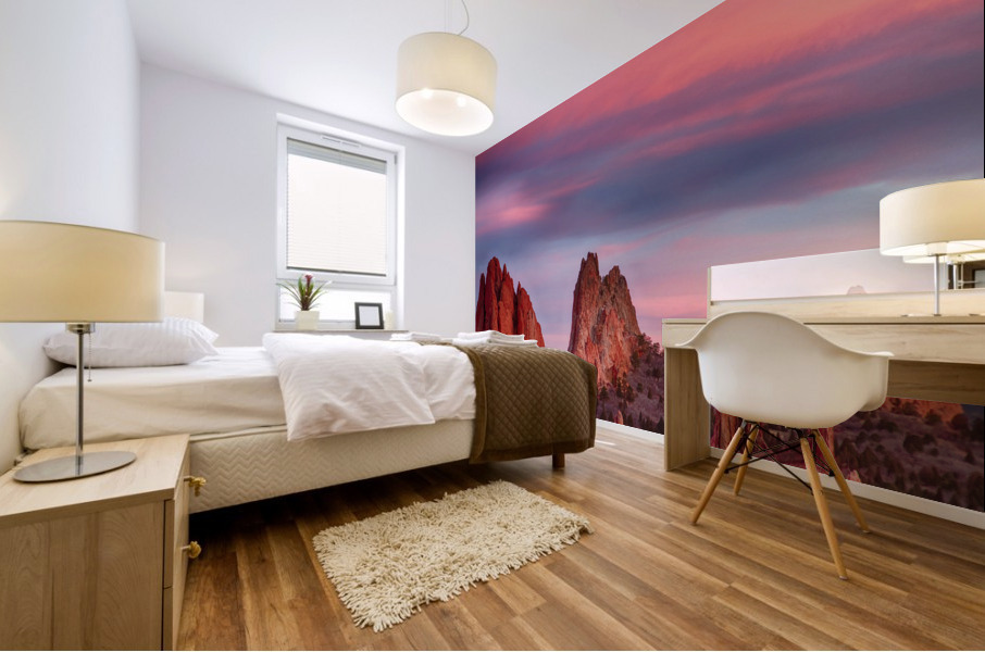 Garden Gods Sunset Sky Portrait Impression murale