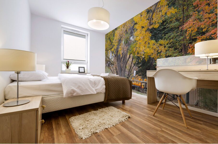 Autumns Bounty - A Country Road Market Impression murale