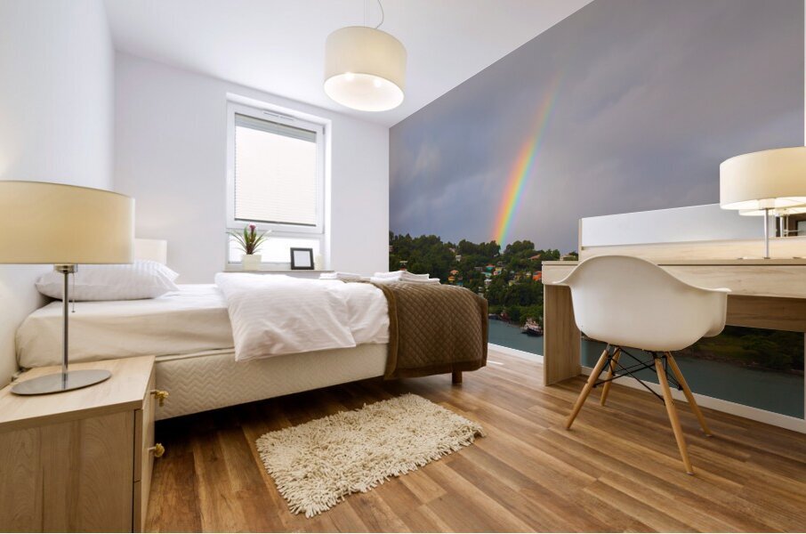 The Splendor of St. Lucia Finale of an Intense Rainbow Mural print