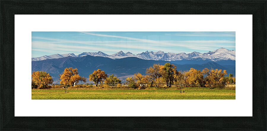 Rocky Mountain Autumn Farming Panorama Picture Frame print
