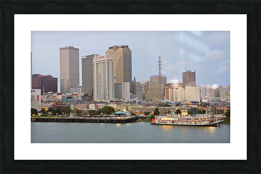 New Orleans Cityscape   Where Skyscrapers Meet Sassy Steamboats Picture Frame print