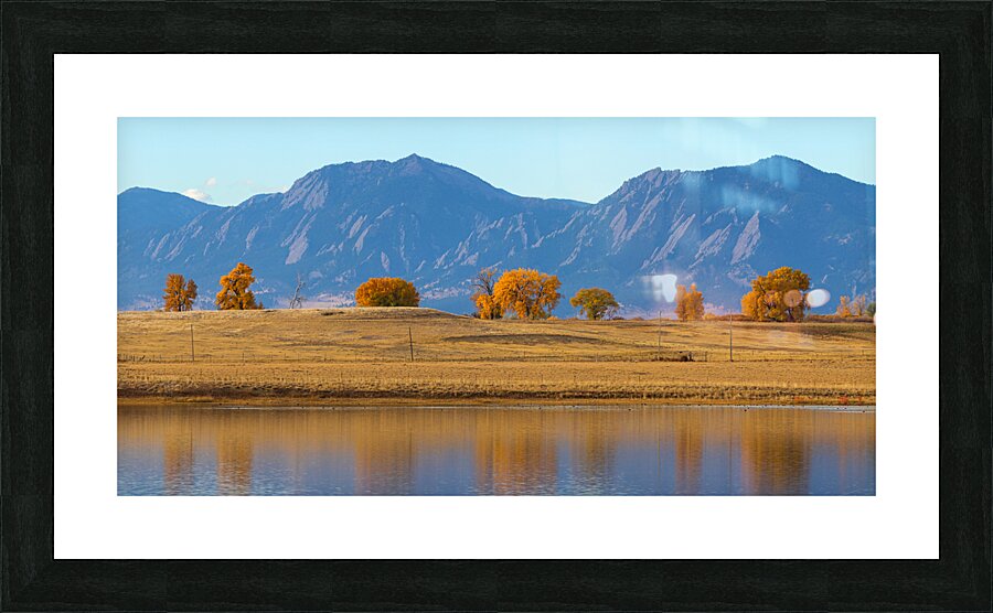 Boulder Flatirons Front Range and Autumn Trees Panoramic Picture Frame print