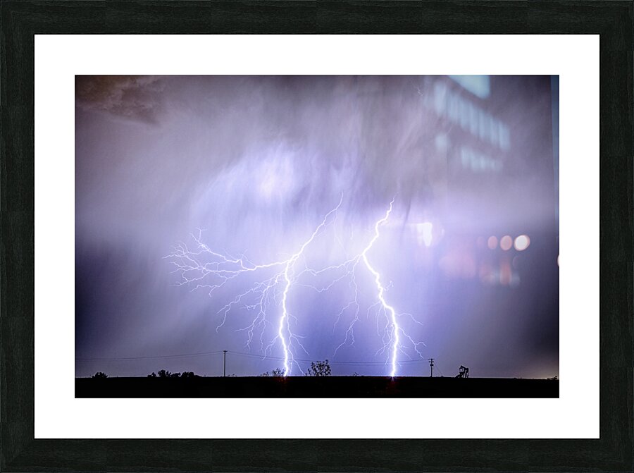 Double Lightning Strike Harmony Picture Frame print