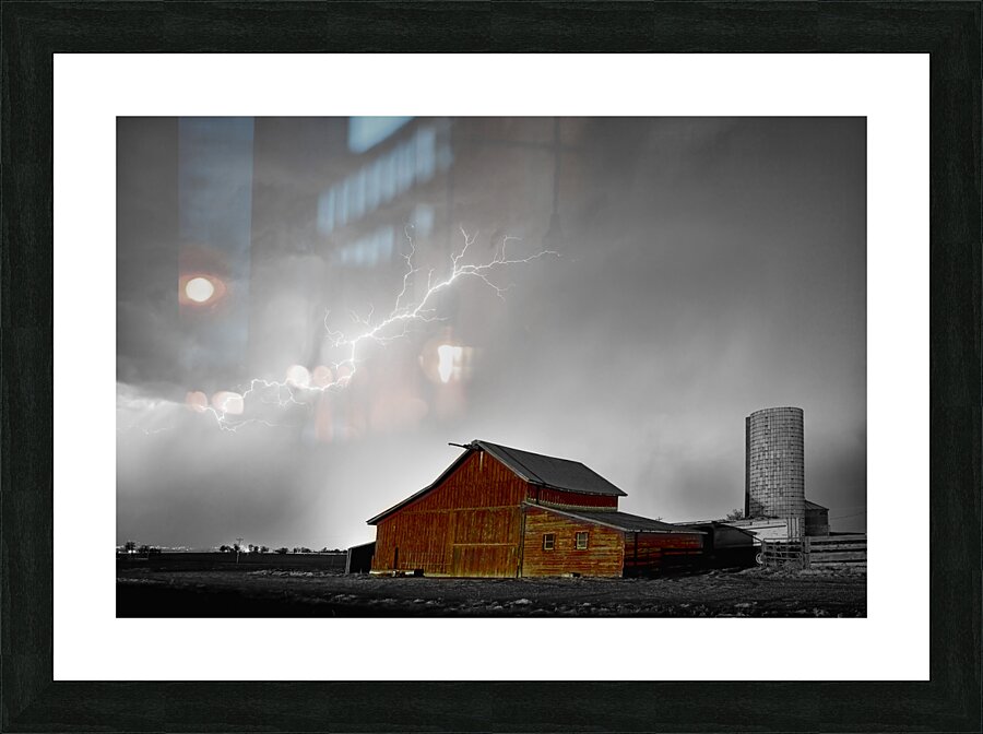 Watching The Storm From The Farm BWSC Picture Frame print