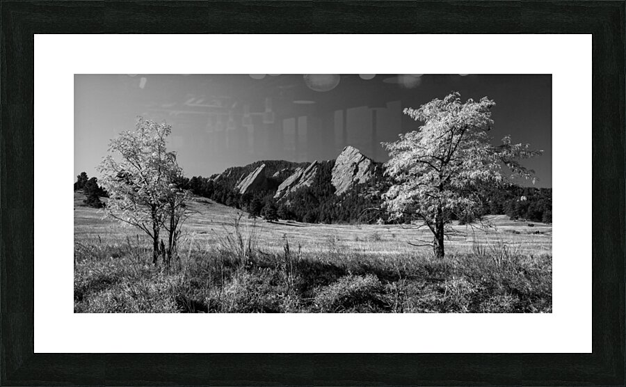 Boulder Colorado in Black and White Picture Frame print