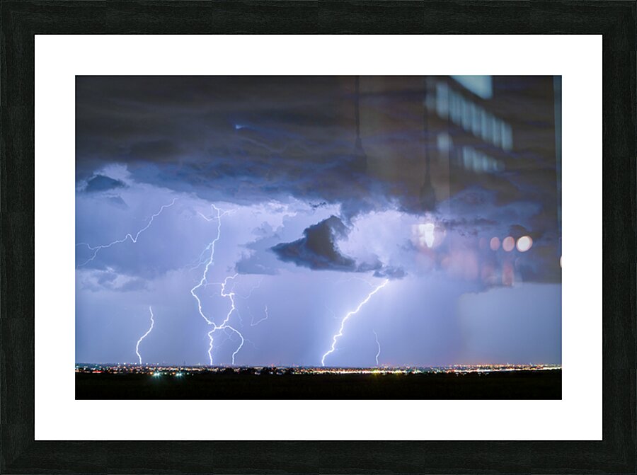 Thunderstorm and Lightning Striking Firestone Colorado 1 Picture Frame print