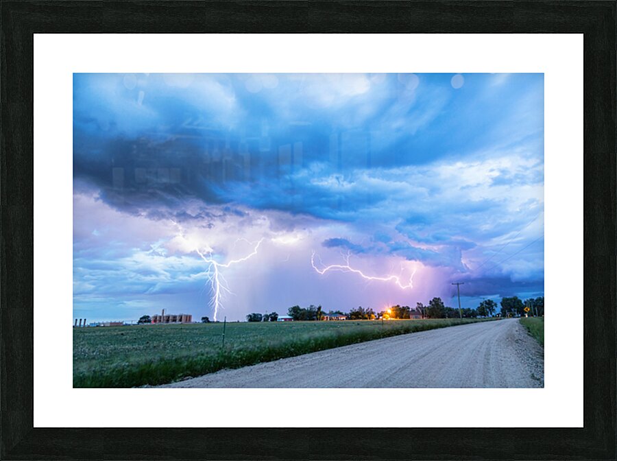 Chasing Fracking Lightning Storms Picture Frame print