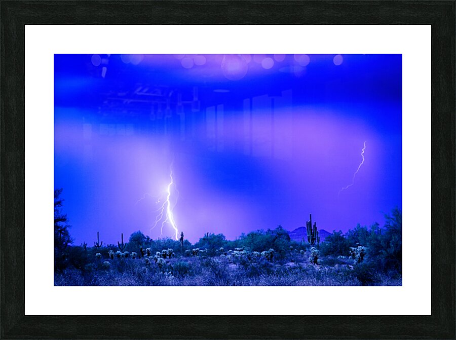 Arizona Blue Hour Desert Storm Impression et Cadre photo