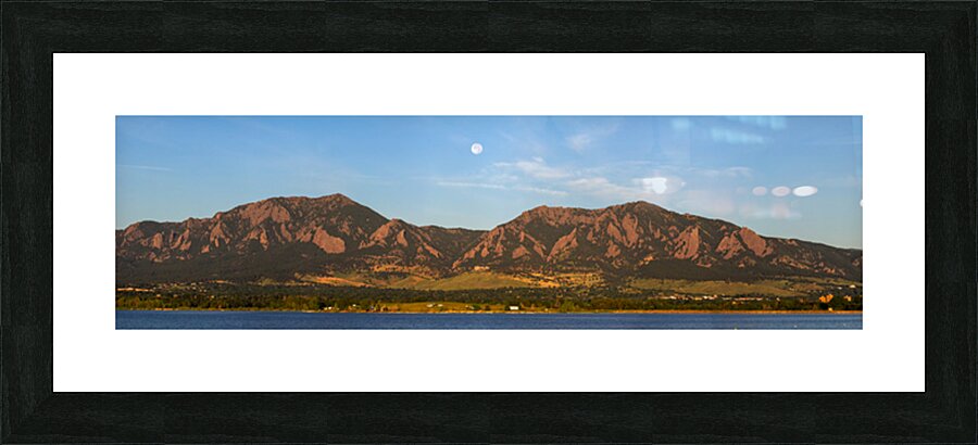 Full Moon Boulder Colorado Front Range Panorama Impression et Cadre photo