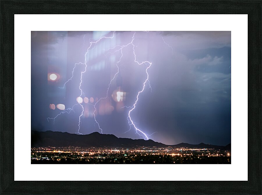 Electric Symphony Over Scottsdale’s Night Picture Frame print