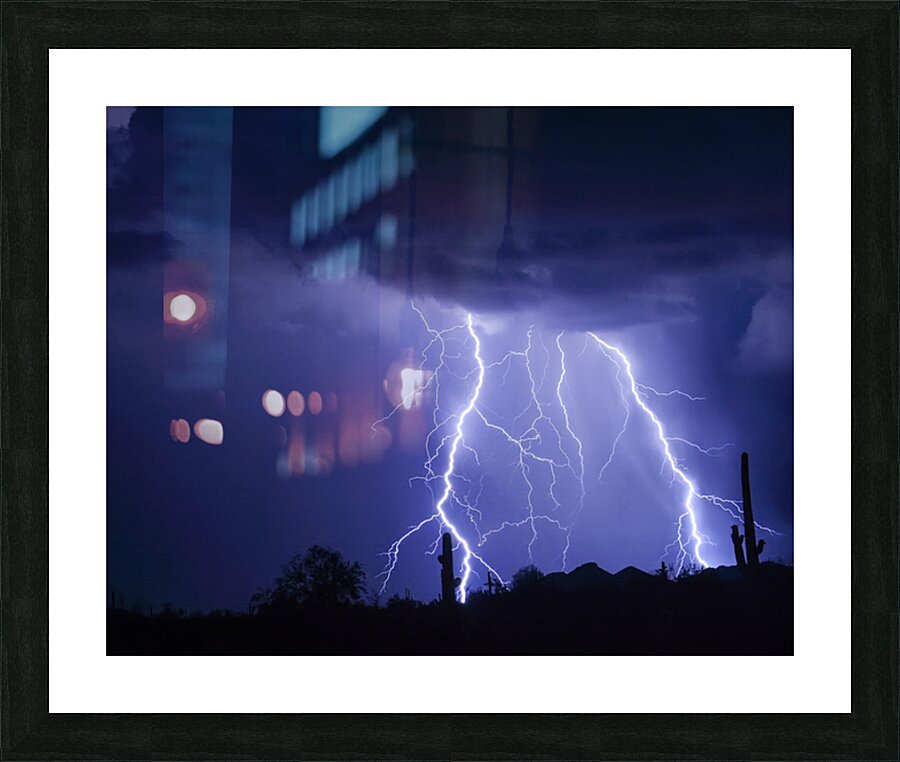 Night Striking Down Picture Frame print