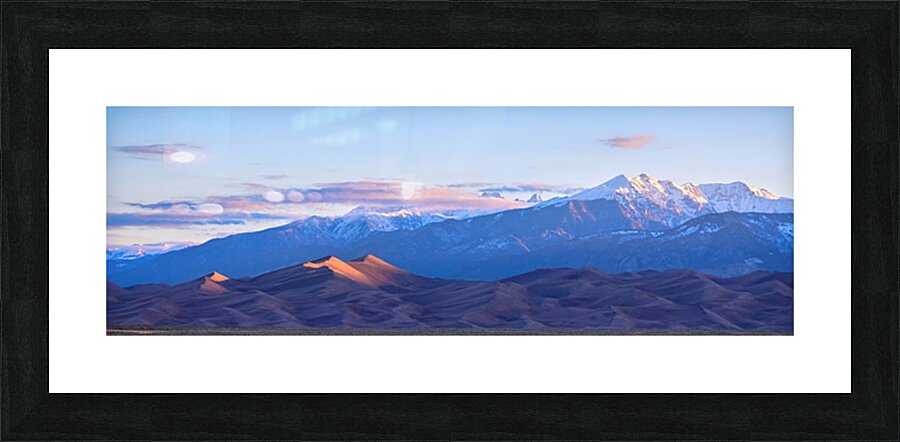 Colorado Sand Dunes First Light Sunrise Panorama Impression et Cadre photo