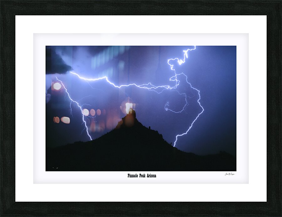 Around About Lightning over Pinnacle Peak Arizona Picture Frame print