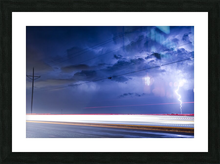 Electric Night Storm Lightning Light Trails Photography Picture Frame print
