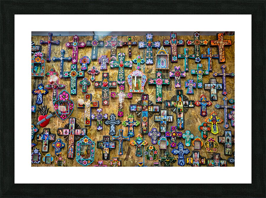 Colorful Mexican Crosses Folk Art Display Picture Frame print