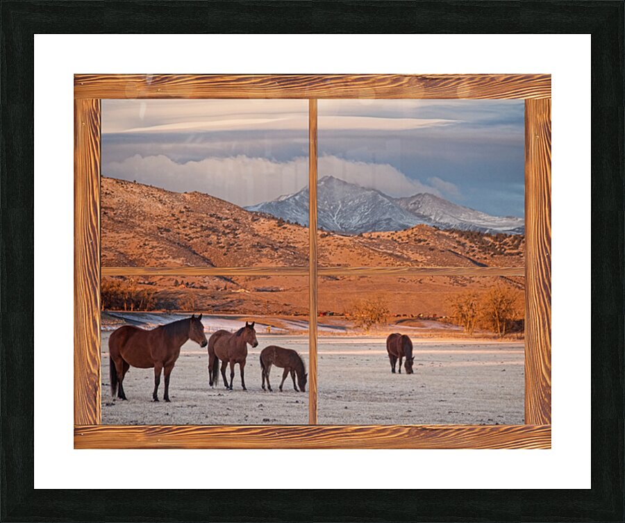 Wild Horses Mountain Window View Fine Art Landscape Picture Frame Printing