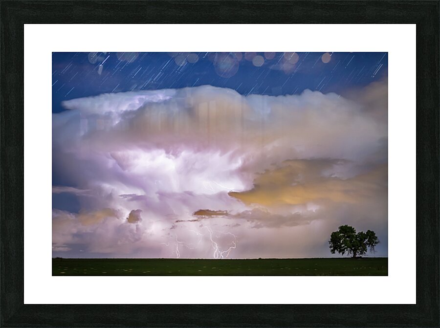 Dancing Thunderstorm Cell On The Horizon Picture Frame print