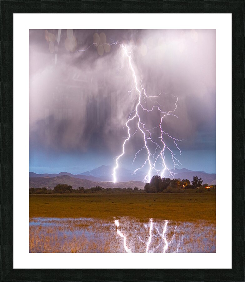 Lightning Storm Over Boulder County Colorado Long Exposure Picture Frame print