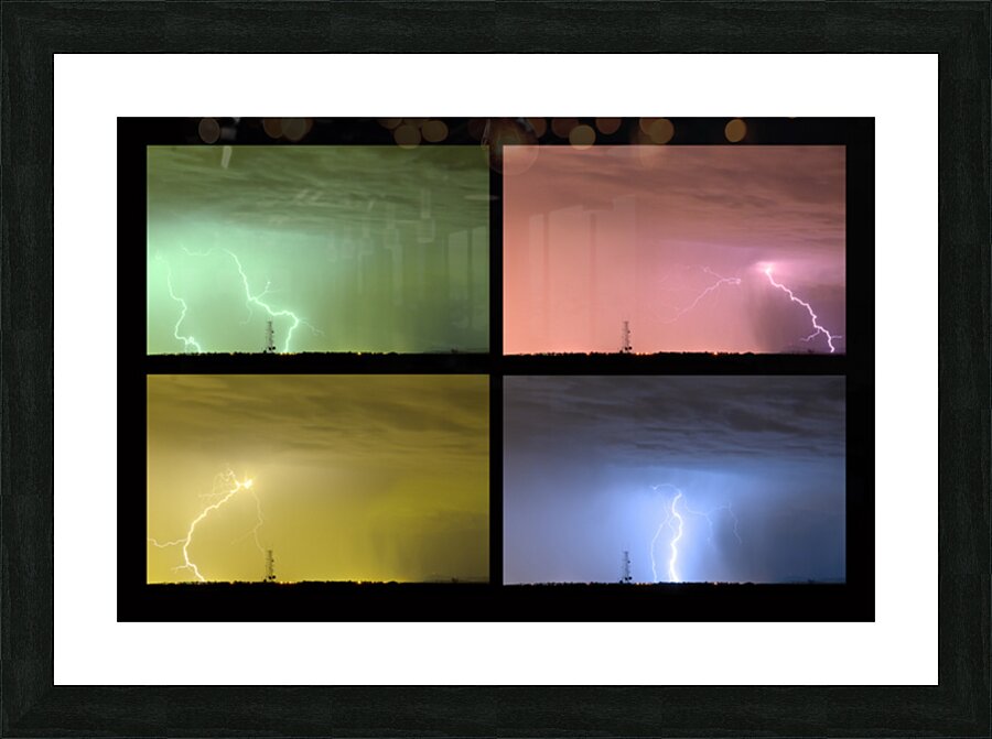 Colorful Lightning Thunderstorm Collage Picture Frame print