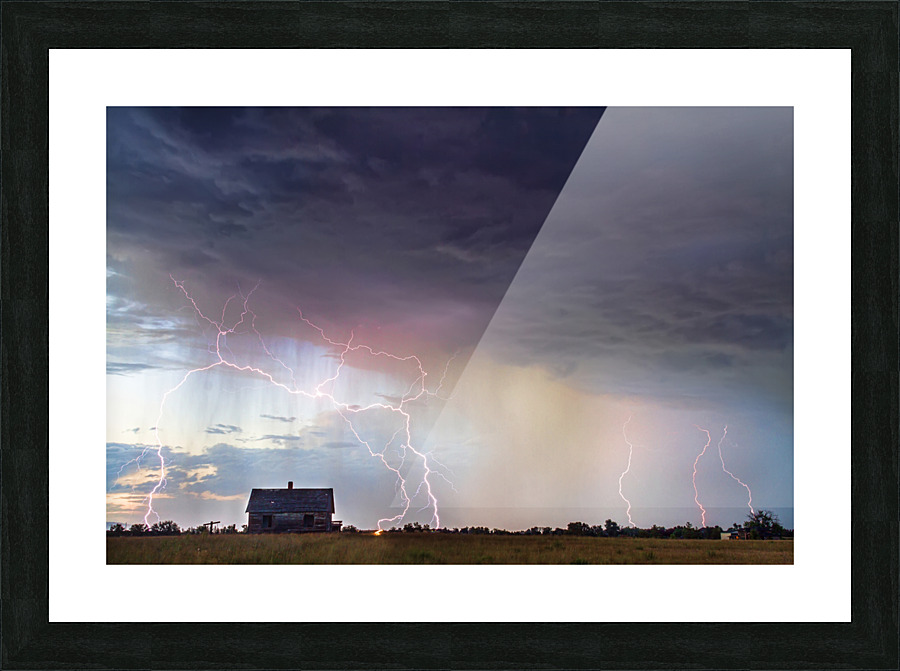 Lightning On the Prairie Homestead Picture Frame print