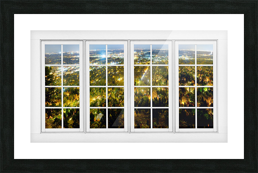 City Lights White Window Frame View Cadre photo