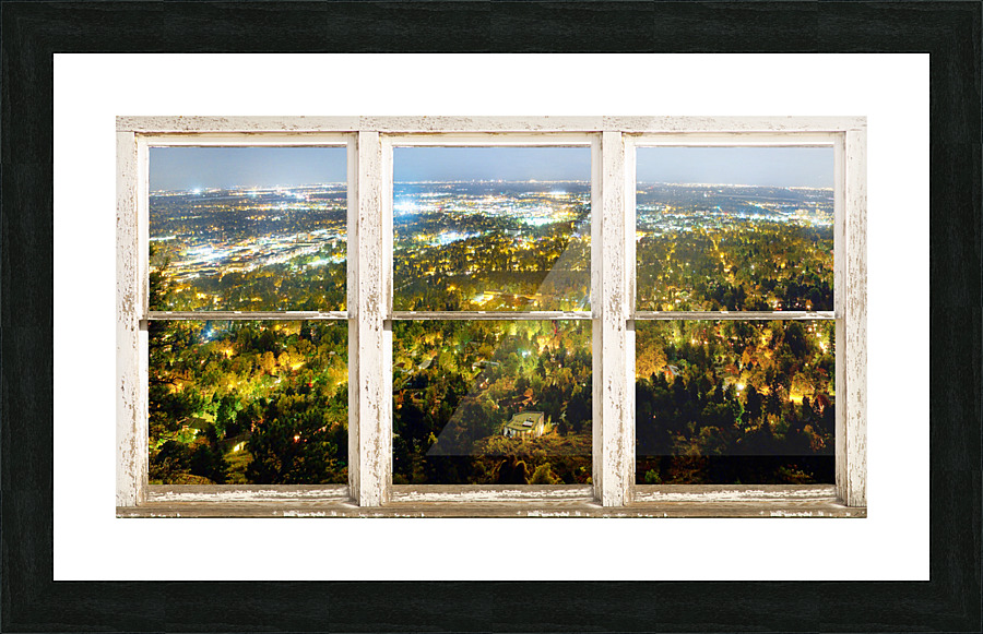 City Lights Picture Window Frame Photo Art Picture Frame Printing