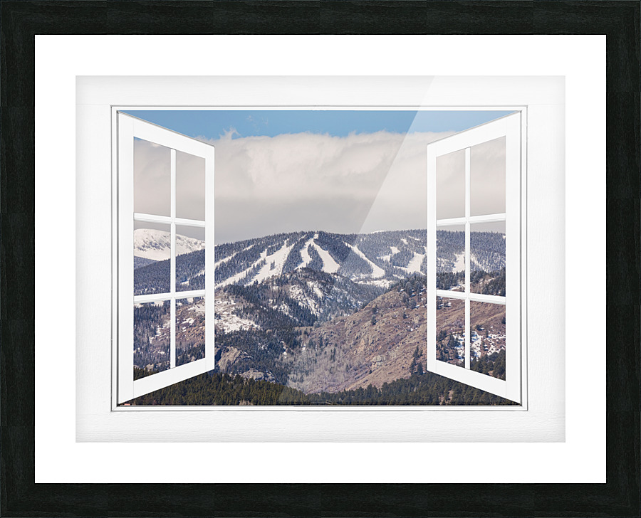 Ski Slopes Open White Picture Window View Picture Frame Printing