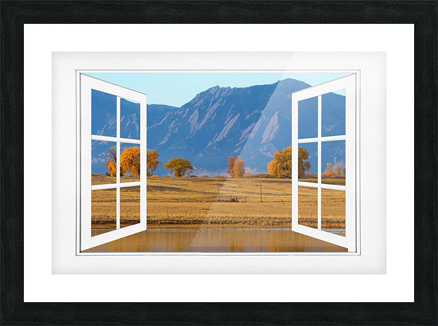 Boulder Flatirons Autumn Trees  Open Window View Cadre photo