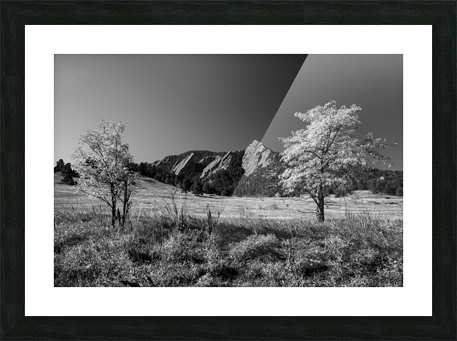Boulder Colorado Flatirons Black White Picture Frame print