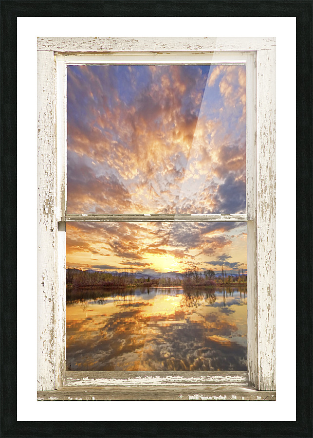 On Golden Ponds 3 White Window Peal View Cadre photo