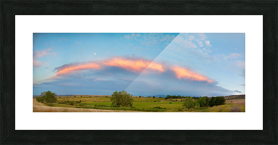 Sunset Storm Moon Longmont Boulder CO Panoram Picture Frame print