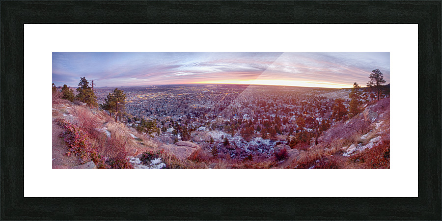 Boulder Colorado Colorful Dawn City Lights Picture Frame print