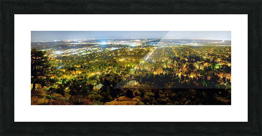 Boulder Colorado City Lights Panorama Impression et Cadre photo