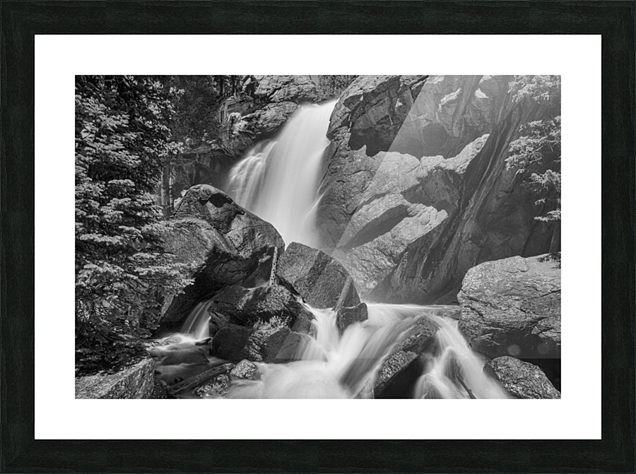 Colorado Ouzel Falls Black White Picture Frame print