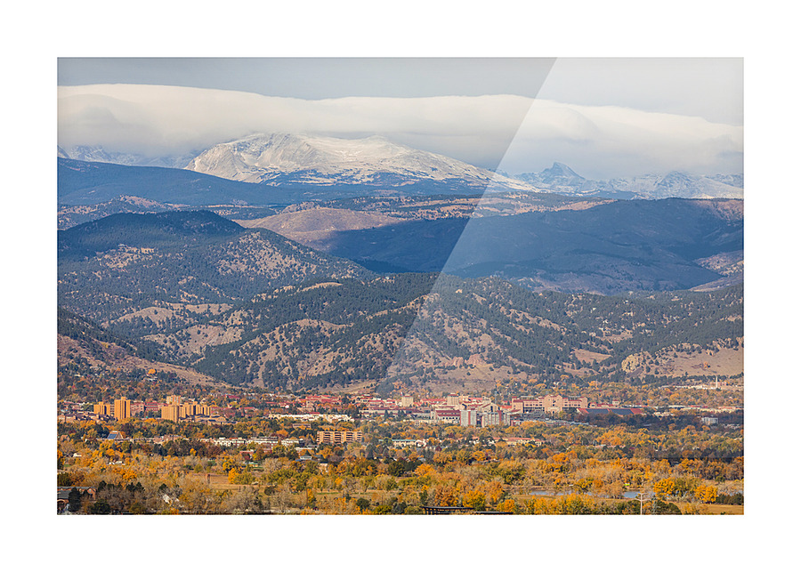 University of Colorado Boulder Autumn West View Impression et Cadre photo