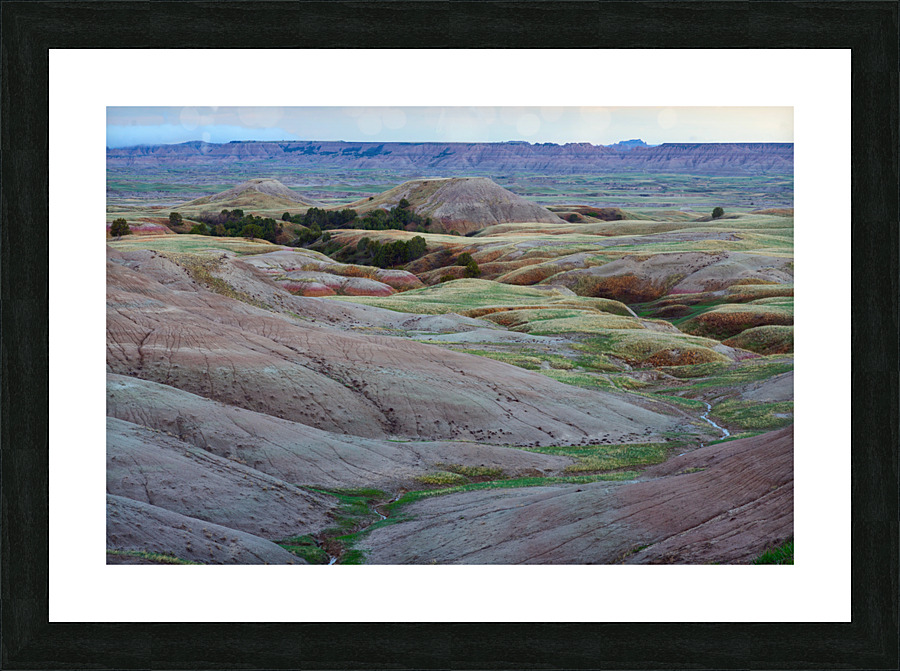 South Dakota Badlands and Colorful Morning Grasslands Impression et Cadre photo