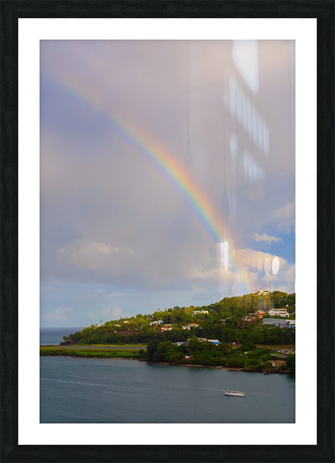 Rainbow On The Lighthouse On St Lucia Impression et Cadre photo