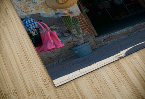 Rustic Mexican Shop Entrance With Traditional Hats Bo Insogna puzzle