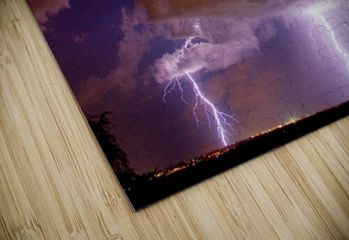 Double Lightning Strikes Over Colorado Night Storm Long Exposure Bo Insogna puzzle