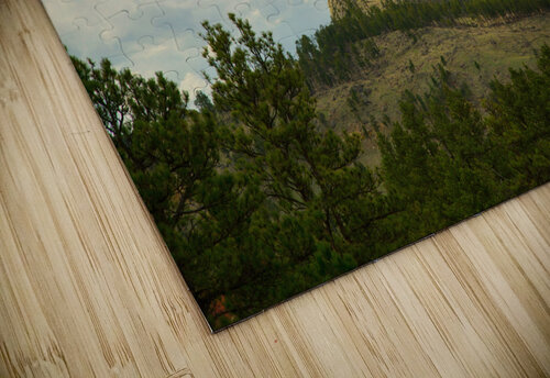Majestic Devils Tower in Wyoming Amidst Pine Forest Bo Insogna puzzle
