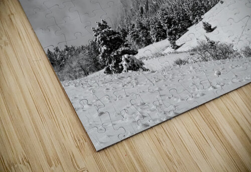Boulder Colorado Flatirons April Snow In Black and White Bo Insogna puzzle