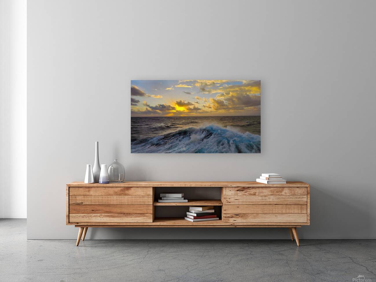 Ocean Sunset  Golden Skies and Turquoise Waves in Perfect Harmony Reproduction