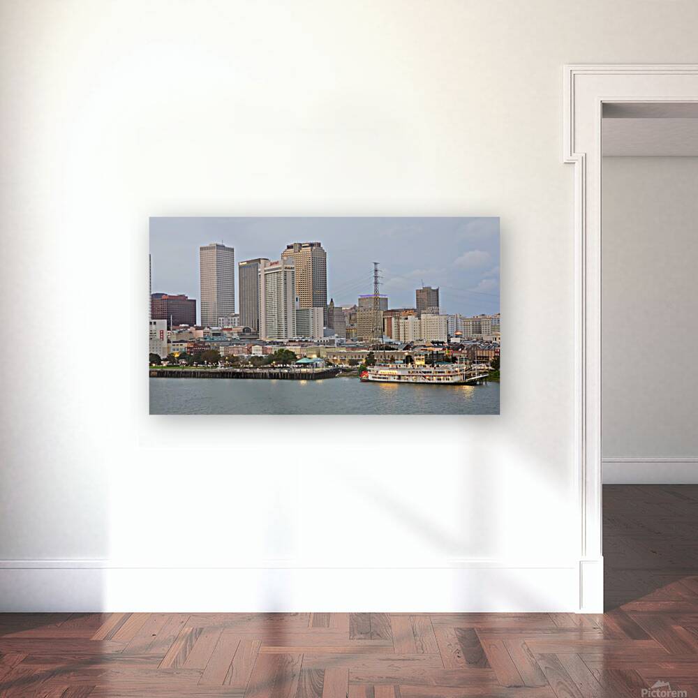 New Orleans Cityscape   Where Skyscrapers Meet Sassy Steamboats Reproduction
