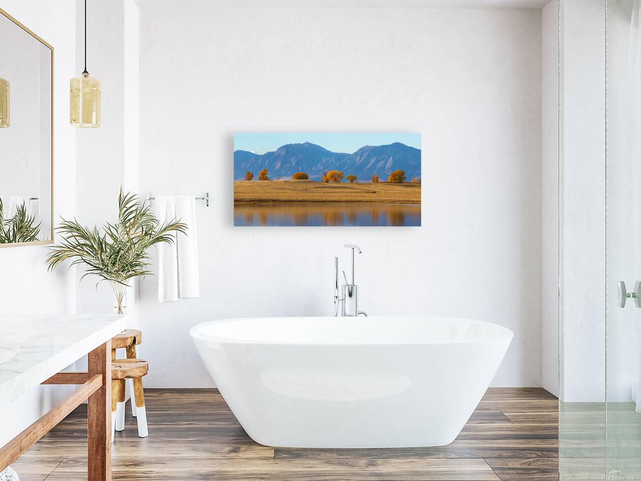 Boulder Flatirons Front Range and Autumn Trees Panoramic Reproduction