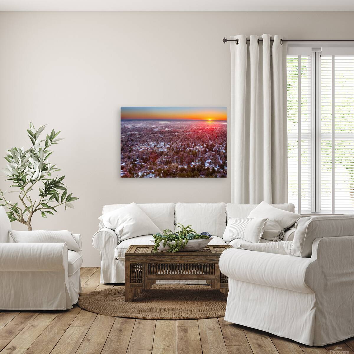 Winter Morning Sunrise Over Boulder Colorado University Reproduction