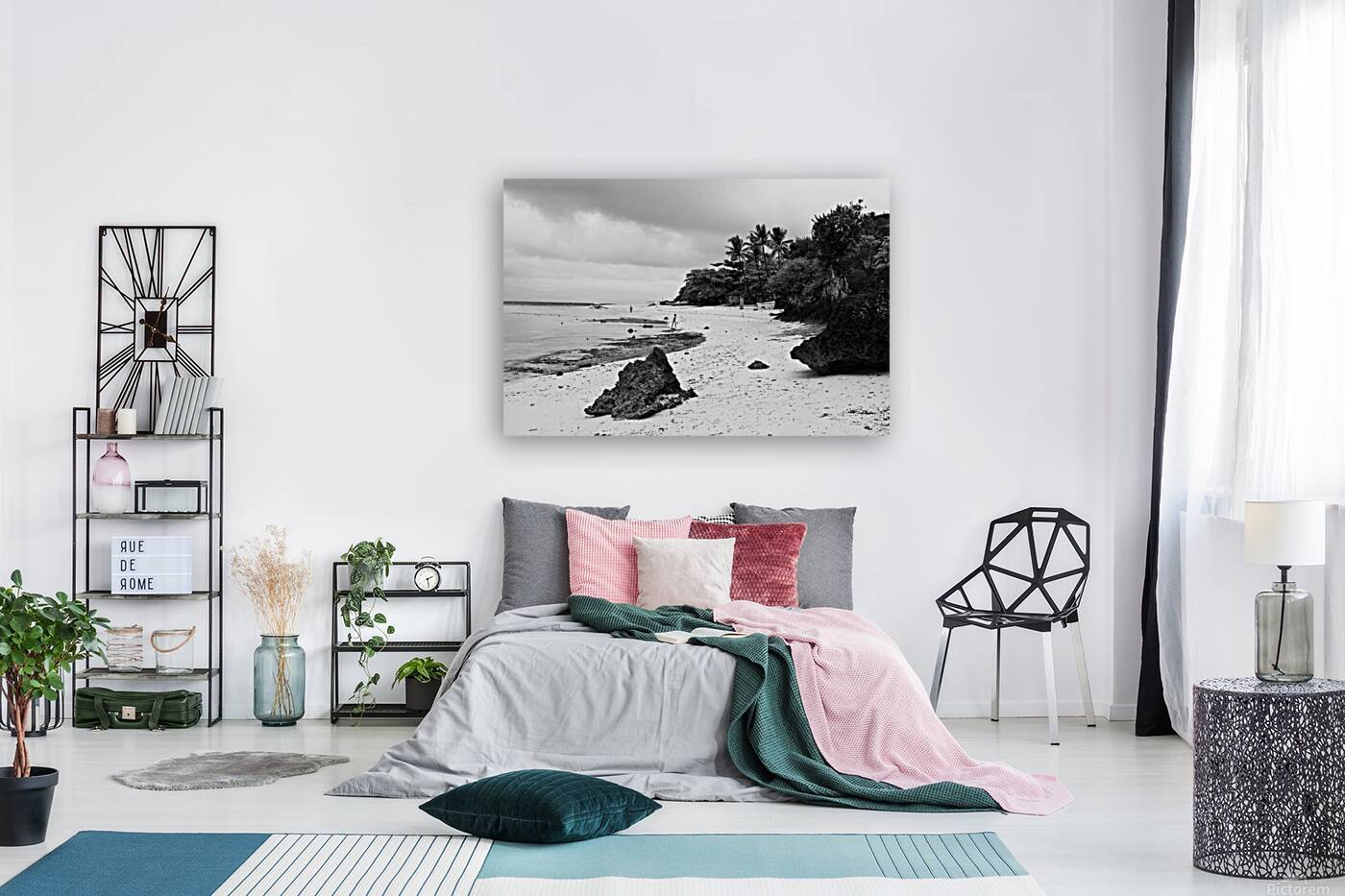 Moalboal Cebu White Sand Beach in Black and White Reproduction