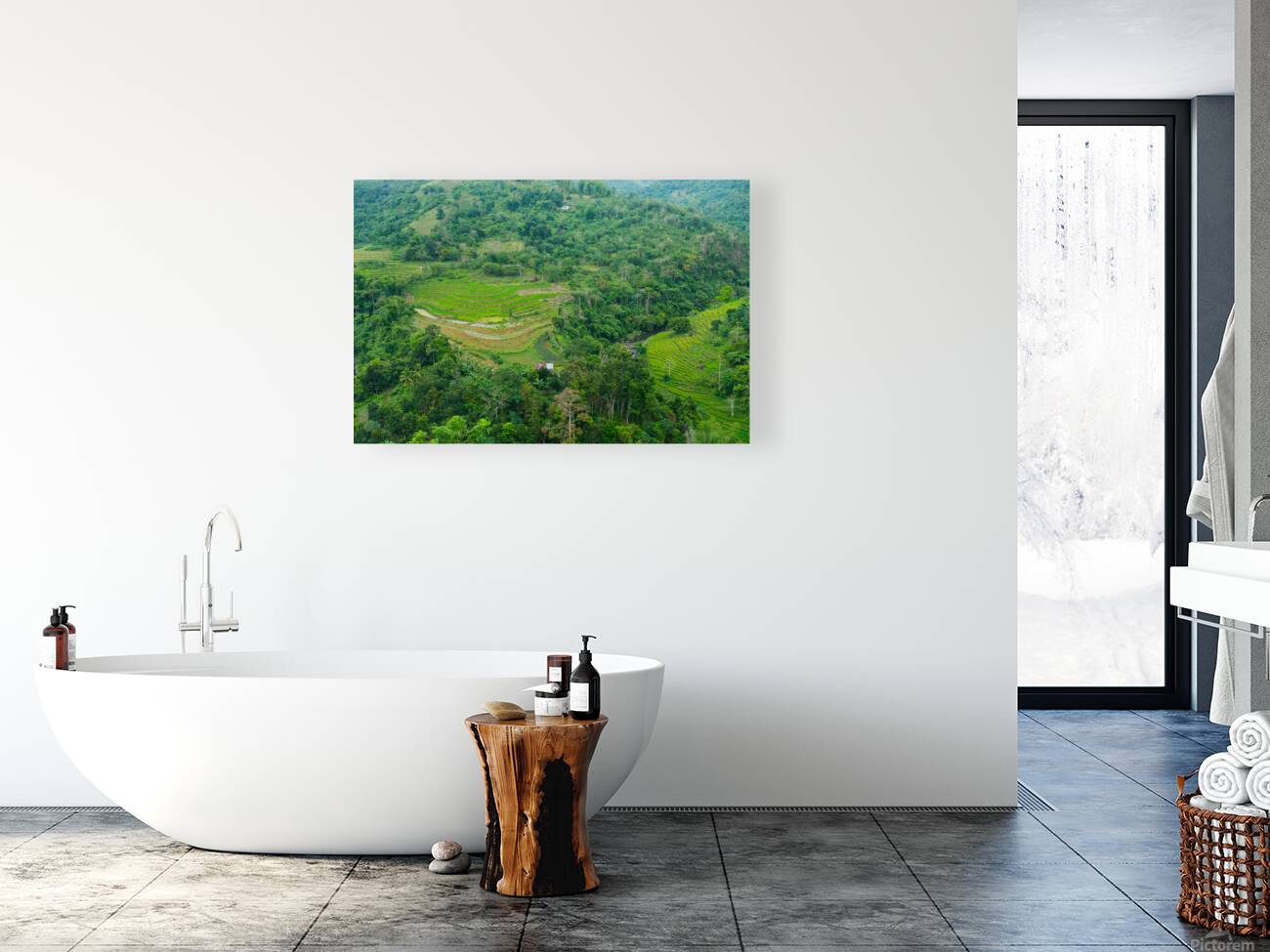 Mountain Rice Fields of Negros Island Emerald Tranquility Reproduction